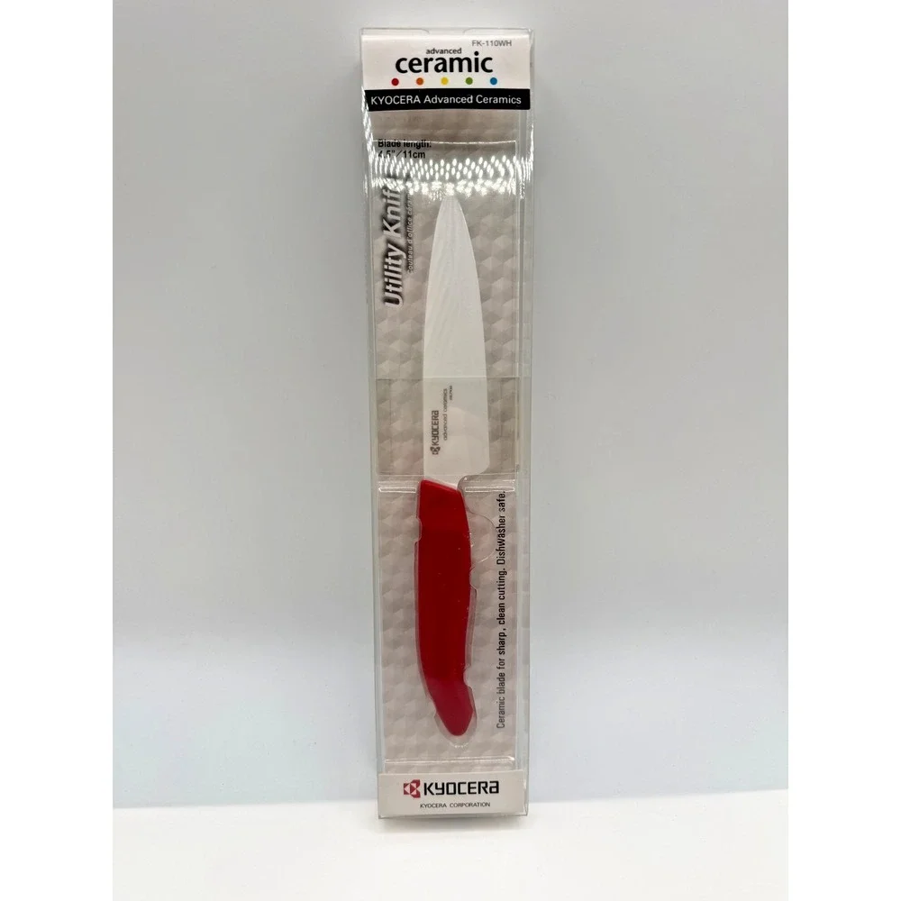 Kyocera Advanced Ceramic Revolution Series 4.5-inch Utility Knife, FK-110 WH-RD